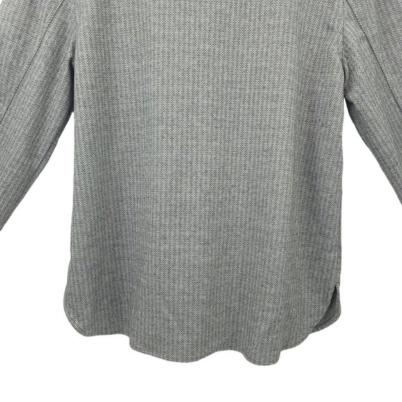 Jones New York Signature Button Front Jacket S Shacket Flap Pockets Gray Combo - Picture 13 of 15